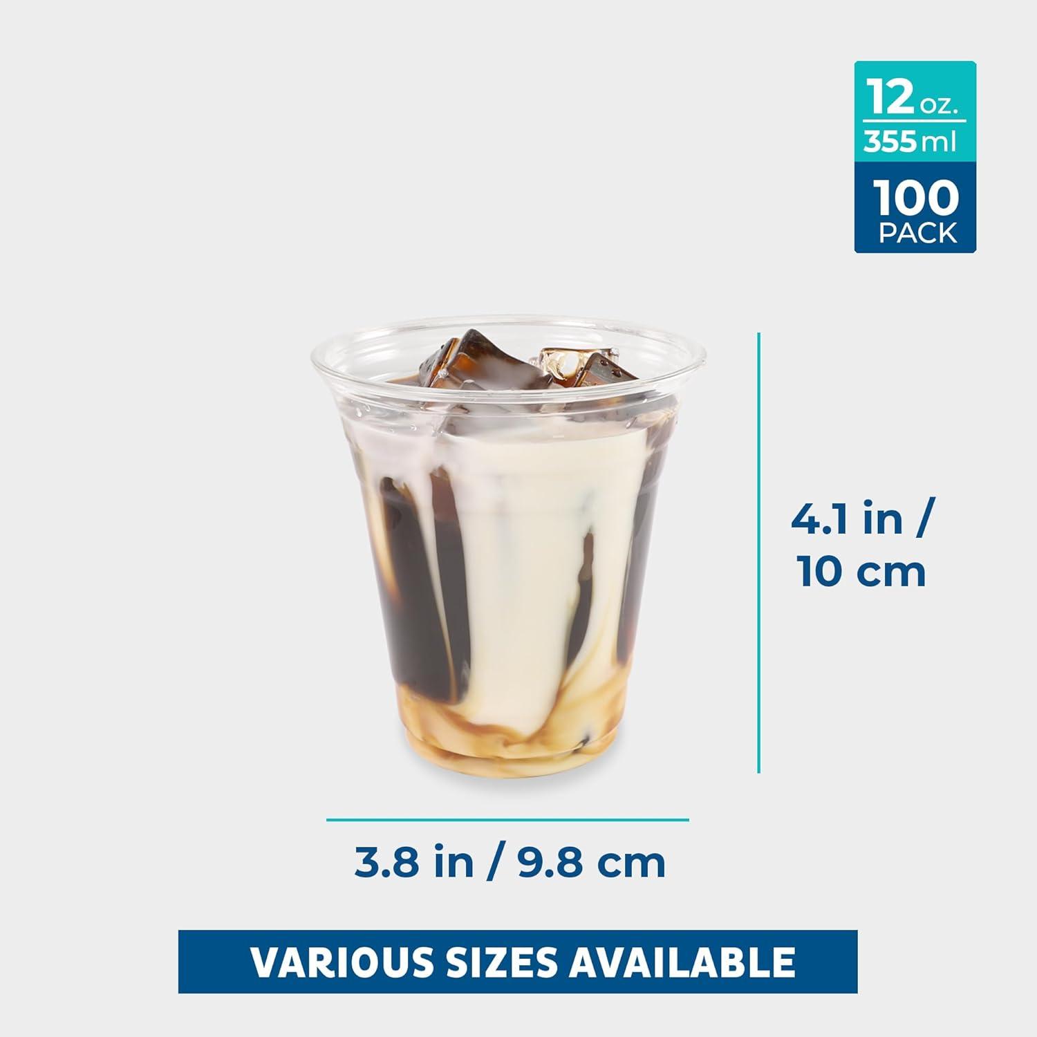 imageFreshware 9 oz Clear Disposable Plastic Cups 100 Pack Clear Plastic Cups Tumblers Heavyduty Party Glasses Disposable Cups for Thanksgiving Halloween Christmas Party12 oz 100PK