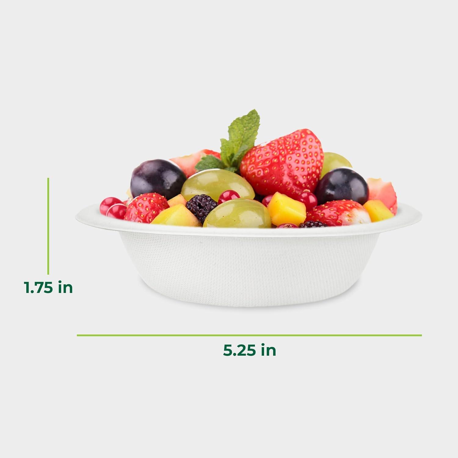 imageFreshware Paper Bowls Disposable 12 oz Soup Bowl 150Pack Biodegradable Sugarcane Fiber Serving Bowls Heavy Duty Bagasse for Hot Food Plates Microwave ampamp Freezer Safe Stackable DinnerwareWhite