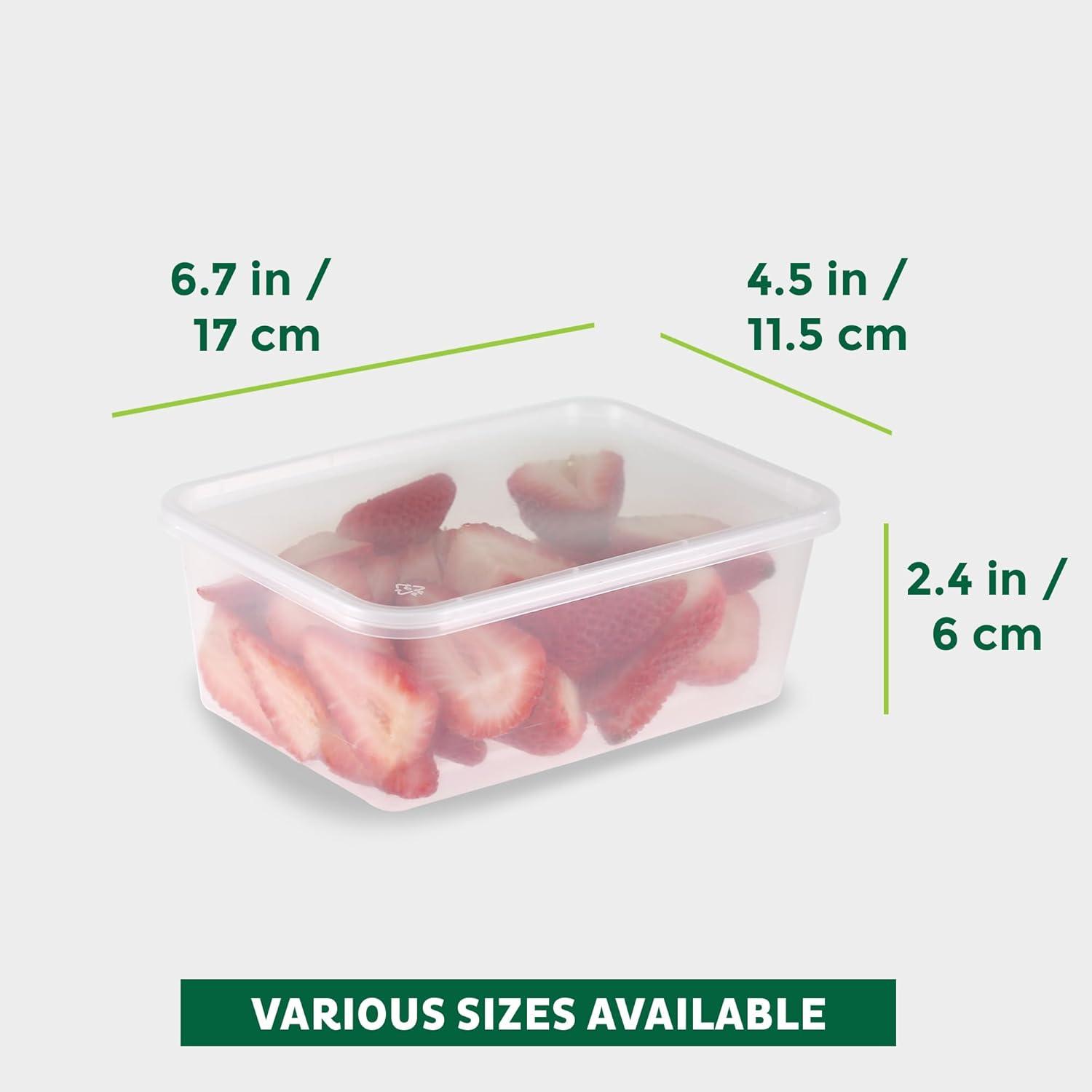 imageFreshware Food Storage Containers 240 Set 12 oz Plastic Deli Containers with Lids Slime Soup Meal Prep Containers BPA Free Stackable Leakproof Microwave Dishwasher and Freezer Safe25 oz 50Pack