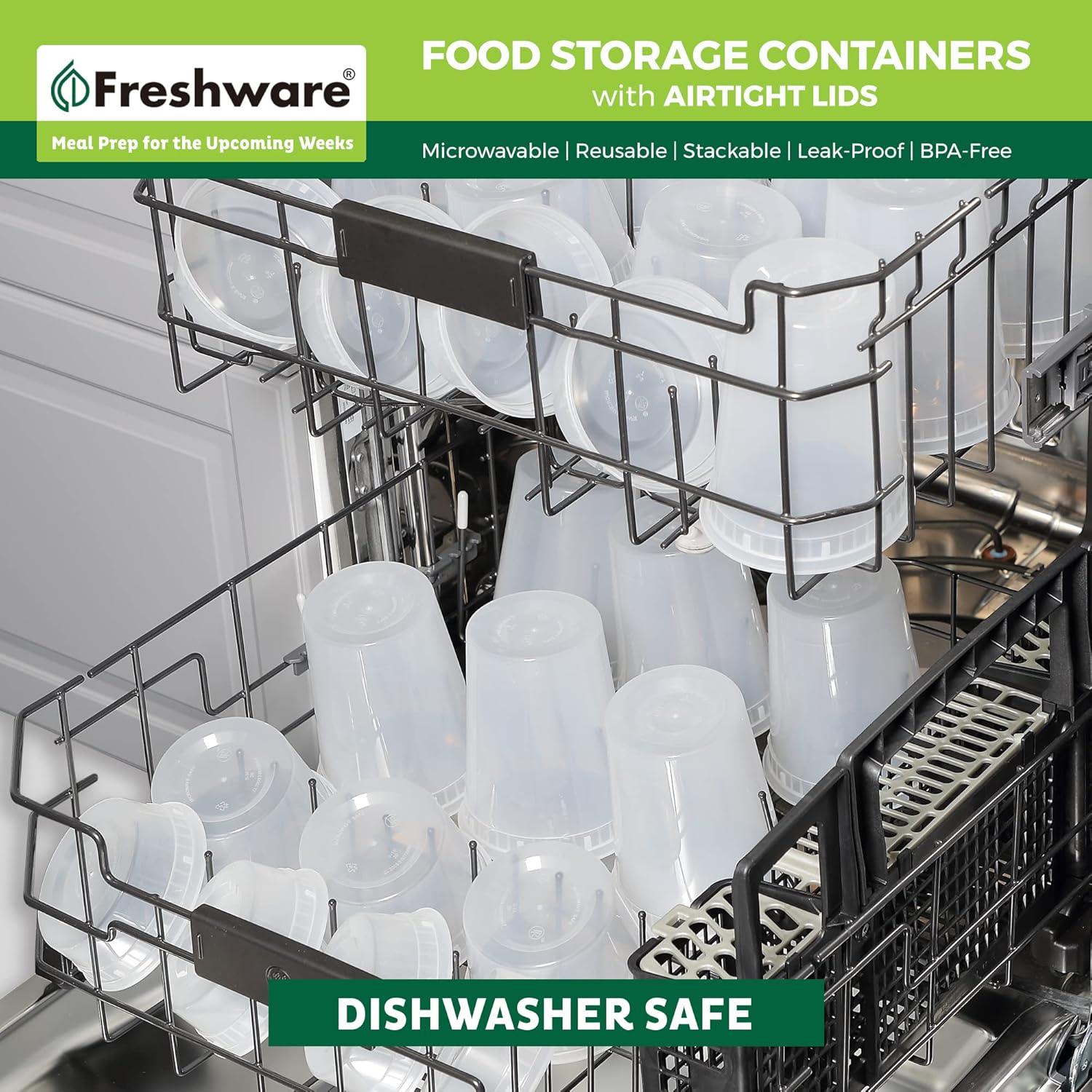 imageFreshware Food Storage Containers 240 Set 12 oz Plastic Deli Containers with Lids Slime Soup Meal Prep Containers BPA Free Stackable Leakproof Microwave Dishwasher and Freezer Safe12 oz 240Set