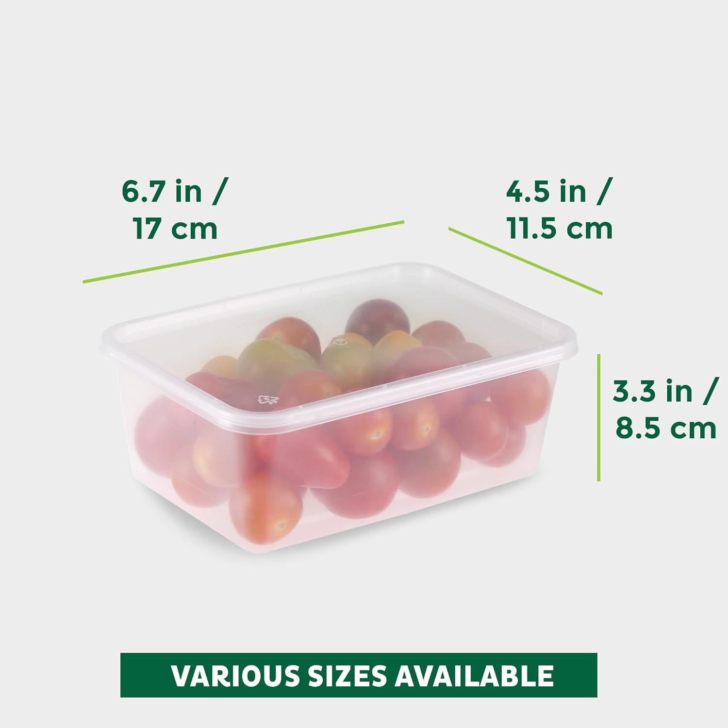 imageFreshware Food Storage Containers 240 Set 12 oz Plastic Deli Containers with Lids Slime Soup Meal Prep Containers BPA Free Stackable Leakproof Microwave Dishwasher and Freezer Safe34 oz 50Sets