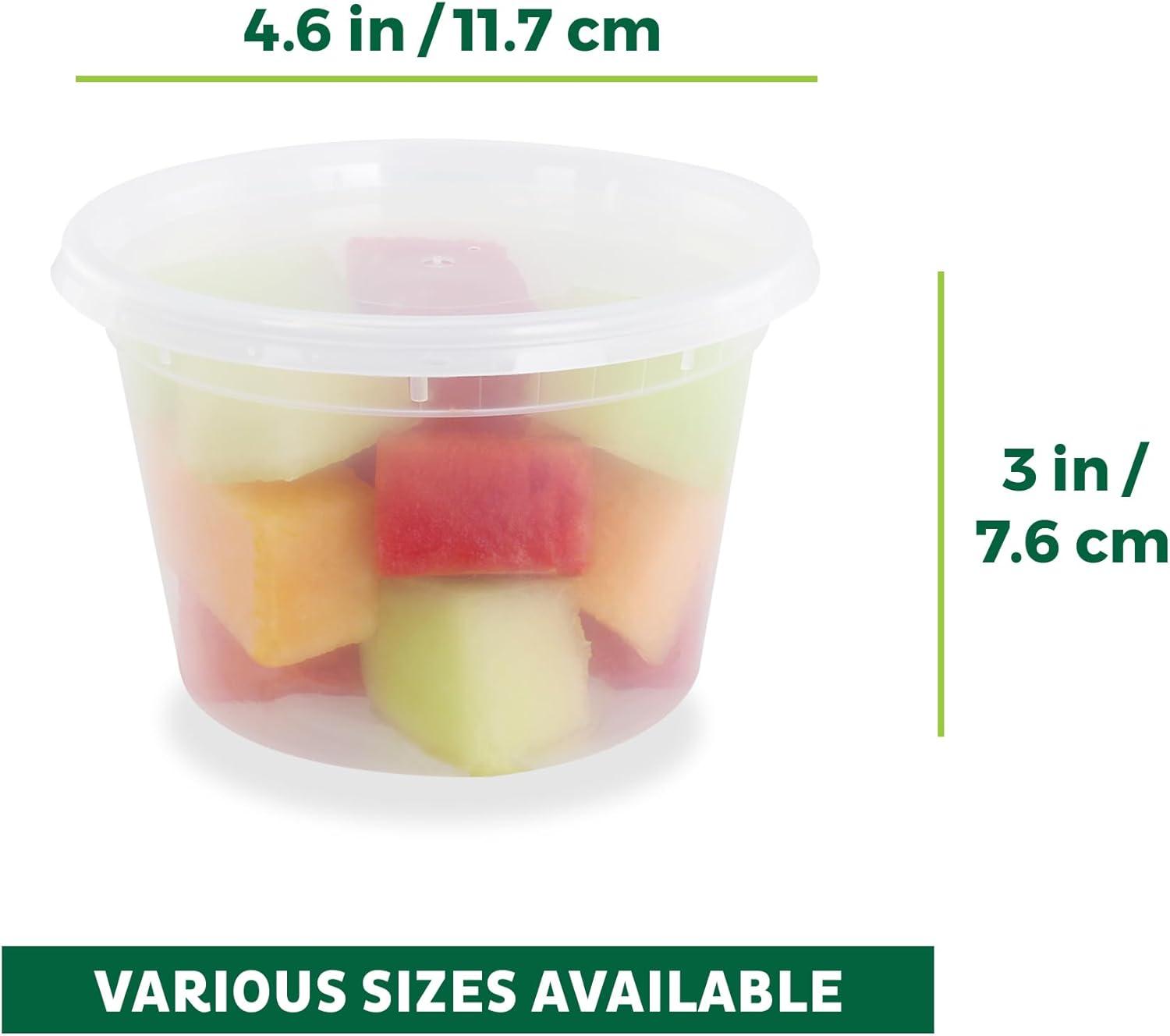 imageFreshware Food Storage Containers 50 Set 16 oz Plastic Deli Containers with Lids Slime Soup Meal Prep Containers BPA Free Stackable Leakproof MicrowaveDishwasherFreezer Safe16 oz 36 Set