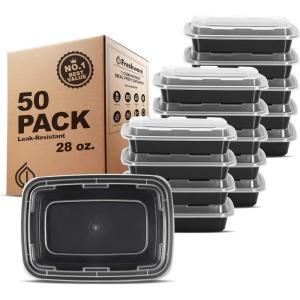 Freshware Meal Prep Containers 1 Compartment Food Storage Containers with Lids, Bento Box, BPA Free, Stackable, (16 oz), 150 count (Pack of 1)(28OZ_50PK)