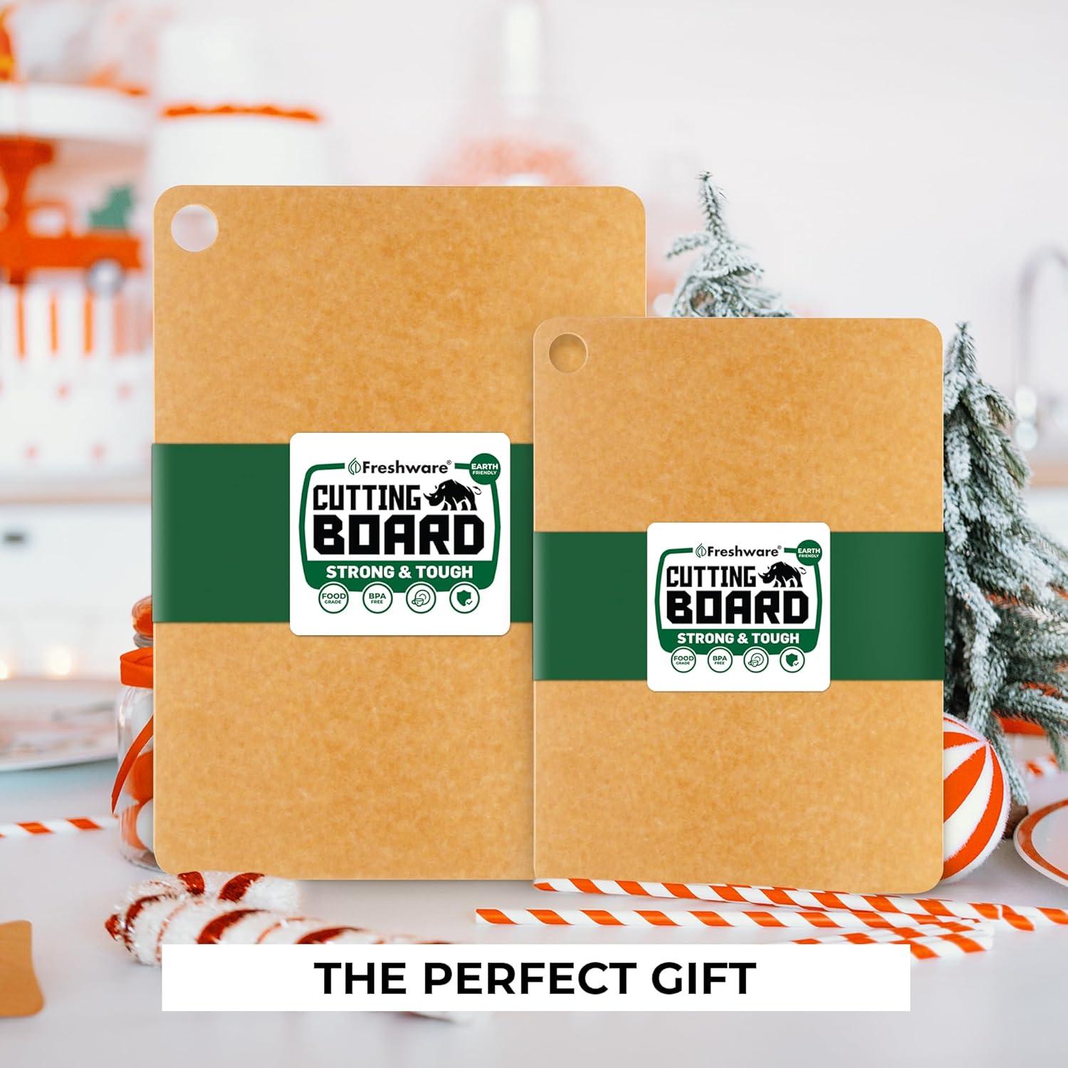 imageCutting Board for Kitchen Wood Cutting Board with Juice Grooves Dishwasher Safe NonPorous BPA Free Medium Cutting Boards 15 x 1125inch Natural SlateSet of 2