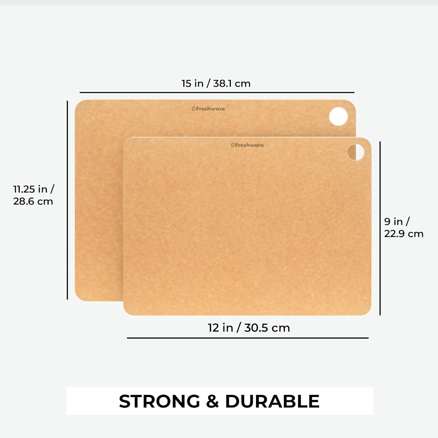 imageCutting Board for Kitchen Wood Cutting Board with Juice Grooves Dishwasher Safe NonPorous BPA Free Medium Cutting Boards 15 x 1125inch Natural SlateSet of 2