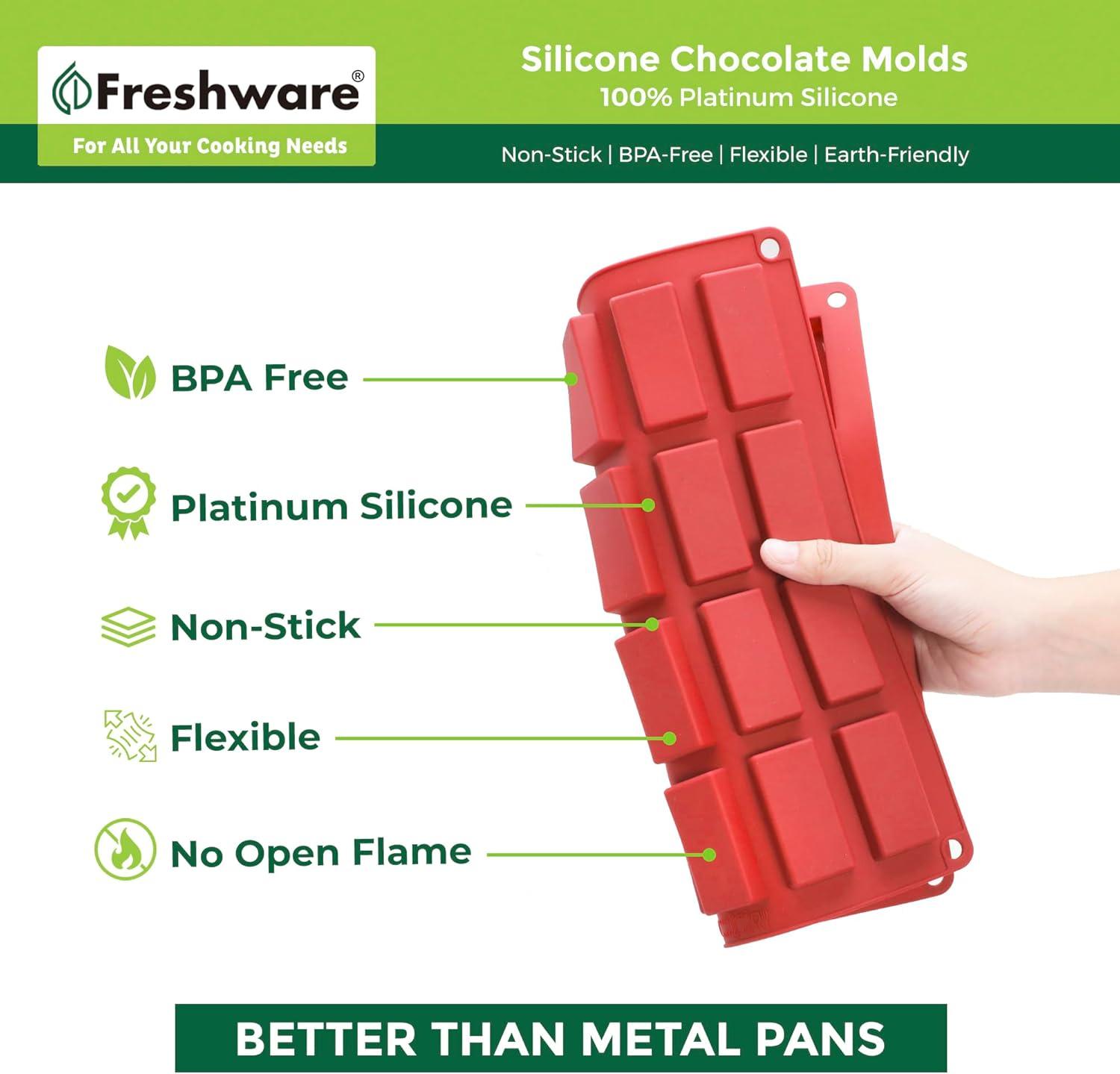 imageFreshware 12Cavity Petite Silicone Mold for Soap Bread Loaf Muffin Brownie Cornbread Cheesecake Pudding and MoreFinancier 24 Cup 2Pack
