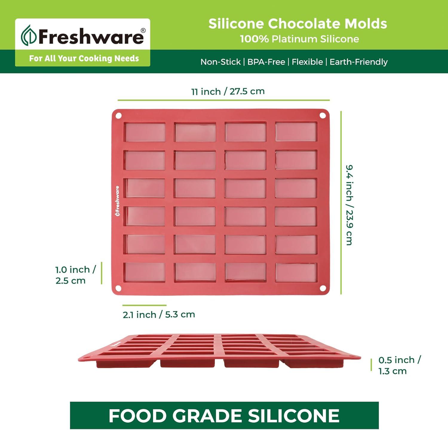 imageFreshware 12Cavity Petite Silicone Mold for Soap Bread Loaf Muffin Brownie Cornbread Cheesecake Pudding and MoreFinancier 24 Cup 2Pack