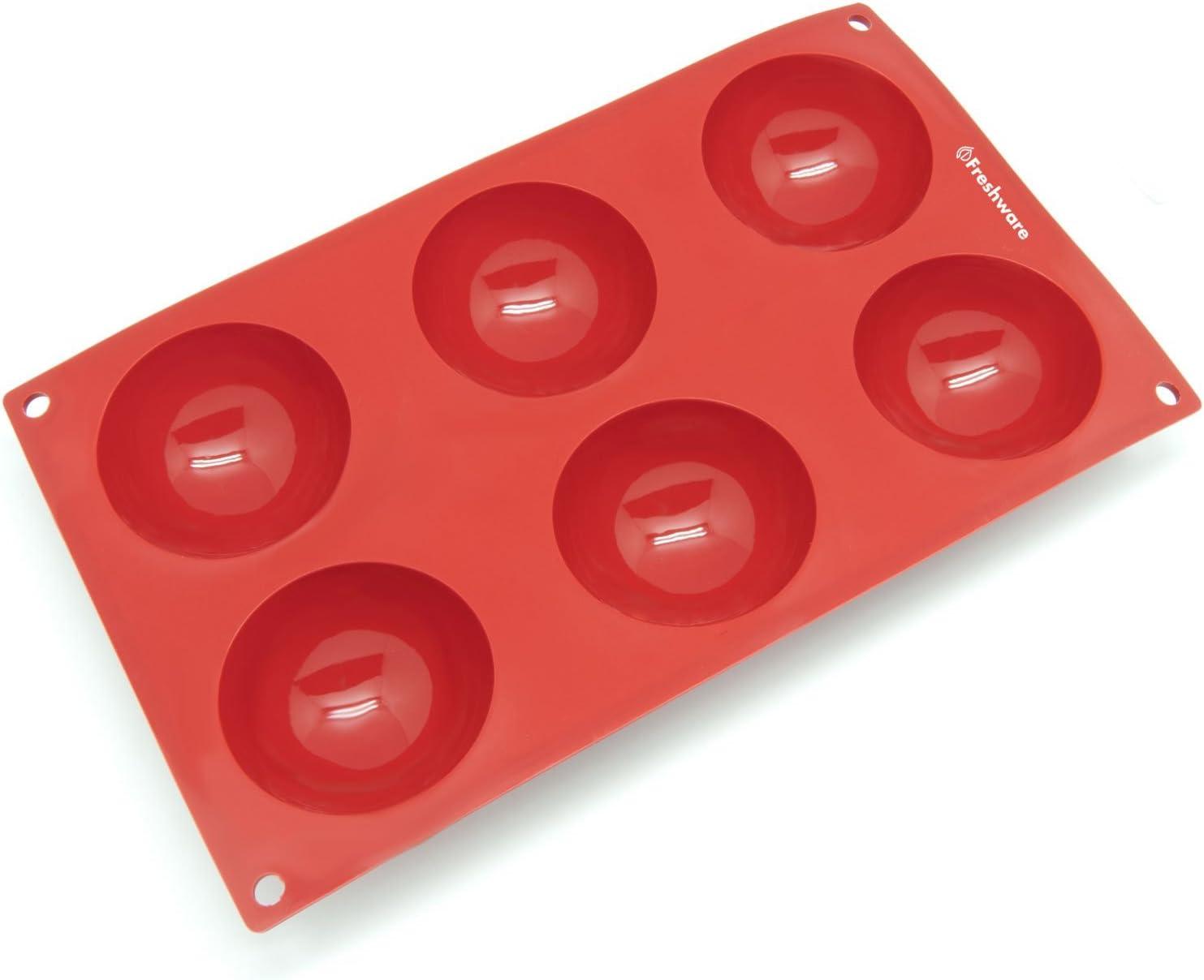 imageFreshware Cavity Egg Shape Silicone Mold for Soap Cake Bread Cupcake Cheesecake Cornbread Muffin Brownie and More