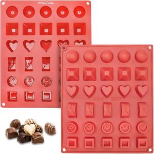 Freshware 12-Cavity Petite Silicone Mold for Soap, Bread, Loaf, Muffin, Brownie, Cornbread, Cheesecake, Pudding, and More(Assorted [30 Cup] 2-Pack)