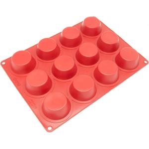 Freshware 20-Cavity Mini Silicone Mold for Homemade Tart, Quiche, Pastry, Cake, Pie, Pudding, Jello, and More(Red)