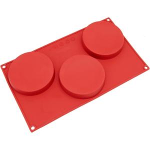 Freshware 3-Cavity Silicone Disc Cake, Pie, Custard, Tart and Resin Coaster Mold(Medium)