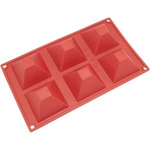 Freshware 6-Cavity Pyramid Shape Silicone Mold for Soap, Cake, Bread, Cupcake, Cheesecake, Cornbread, Muffin, Brownie, and More