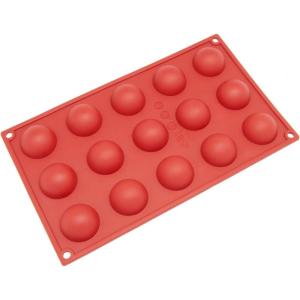 Freshware 15-Cavity Silicone Mini Half Sphere Chocolate, Candy and Gummy Mold