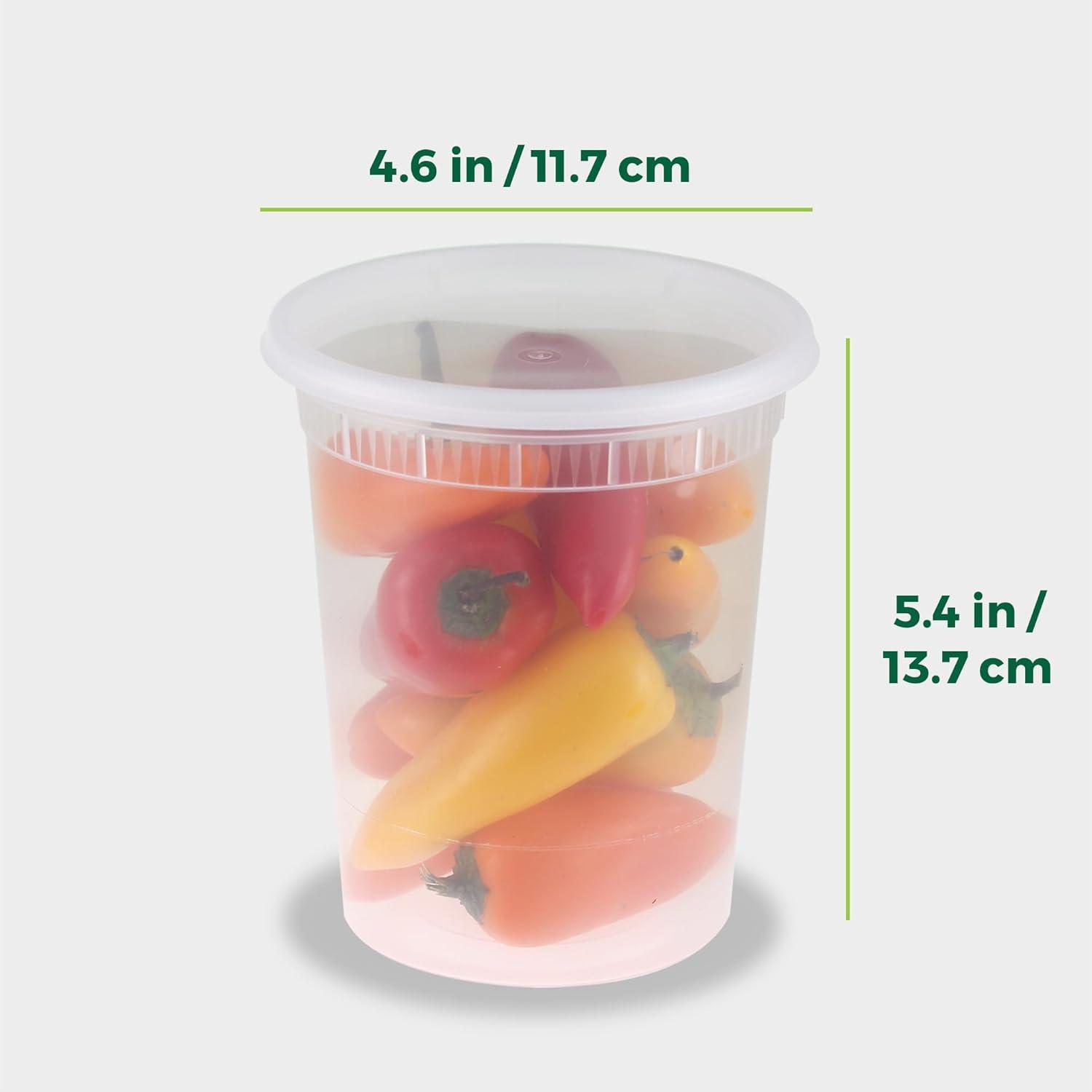 imageFreshware Deli Containers with Lids 32 oz 50 Set LeakProof BPA Free Plastic Take Out Bowls Food Storage Containers for Takeout Meal Prep Storage Freezer Microwave amp Dishwasher Safe