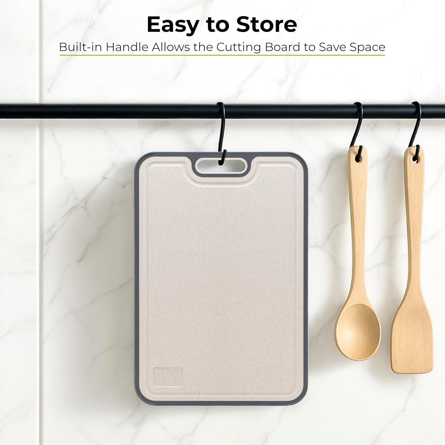 imageFreshware Titanium Cutting Board for Kitchen Double Sided and Non Slip Cutting Boards Pure TitaniumPP Chopping Board with Juice Grooves Dishwasher Safe Large 152 by 105152L x 105W