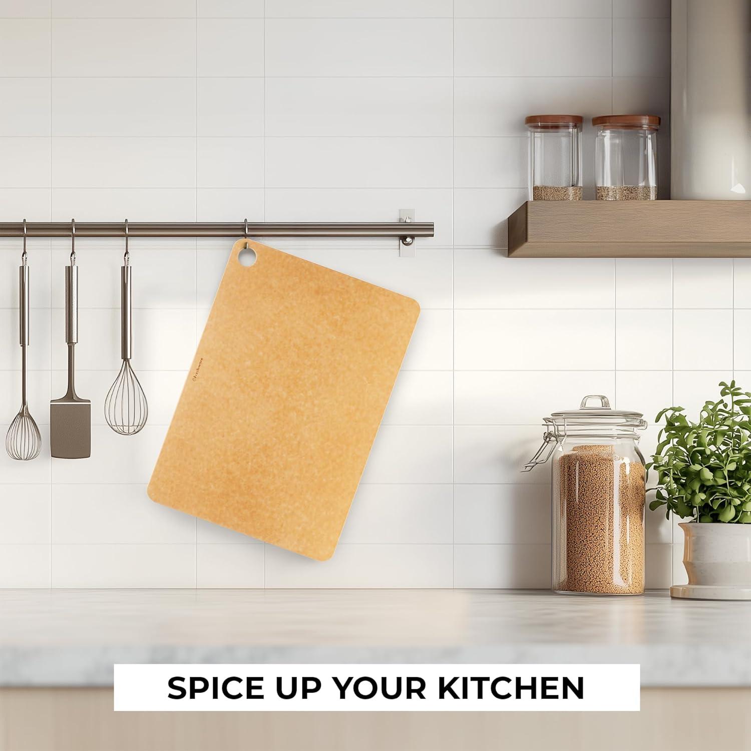 imageFreshware Wood Cutting Boards for Kitchen Dishwasher Safe Medium 12 x 9 and Large 15 x 1125 Set of 2 Black15 x 1125 No Groove Natural