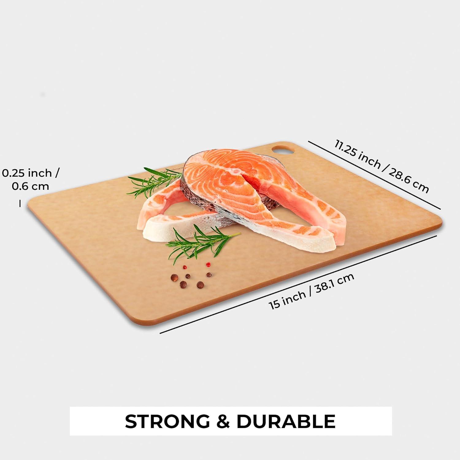 imageFreshware Wood Cutting Boards for Kitchen Dishwasher Safe Medium 12 x 9 and Large 15 x 1125 Set of 2 Black15 x 1125 No Groove Natural